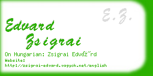 edvard zsigrai business card